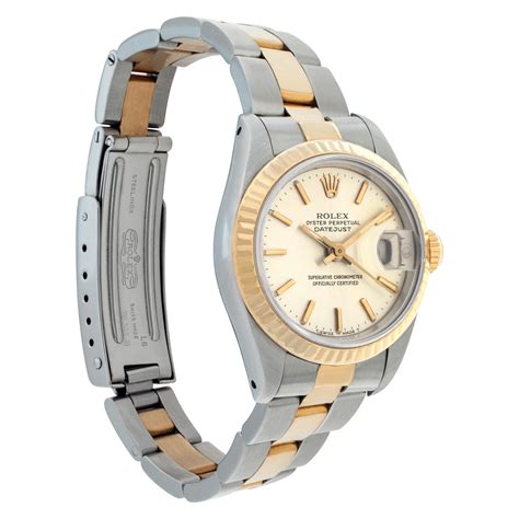 rolex datejust 18k gold and stainless steel automatic wristwatch 1994